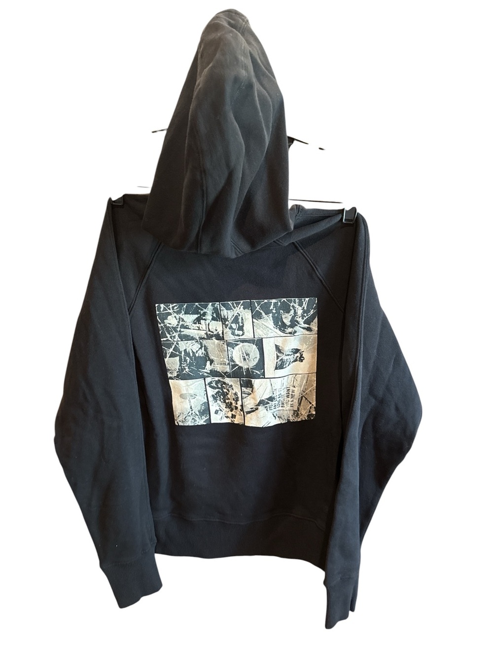 Zadig & Voltaire Black Hoodie with Cream Graphic Back Panel